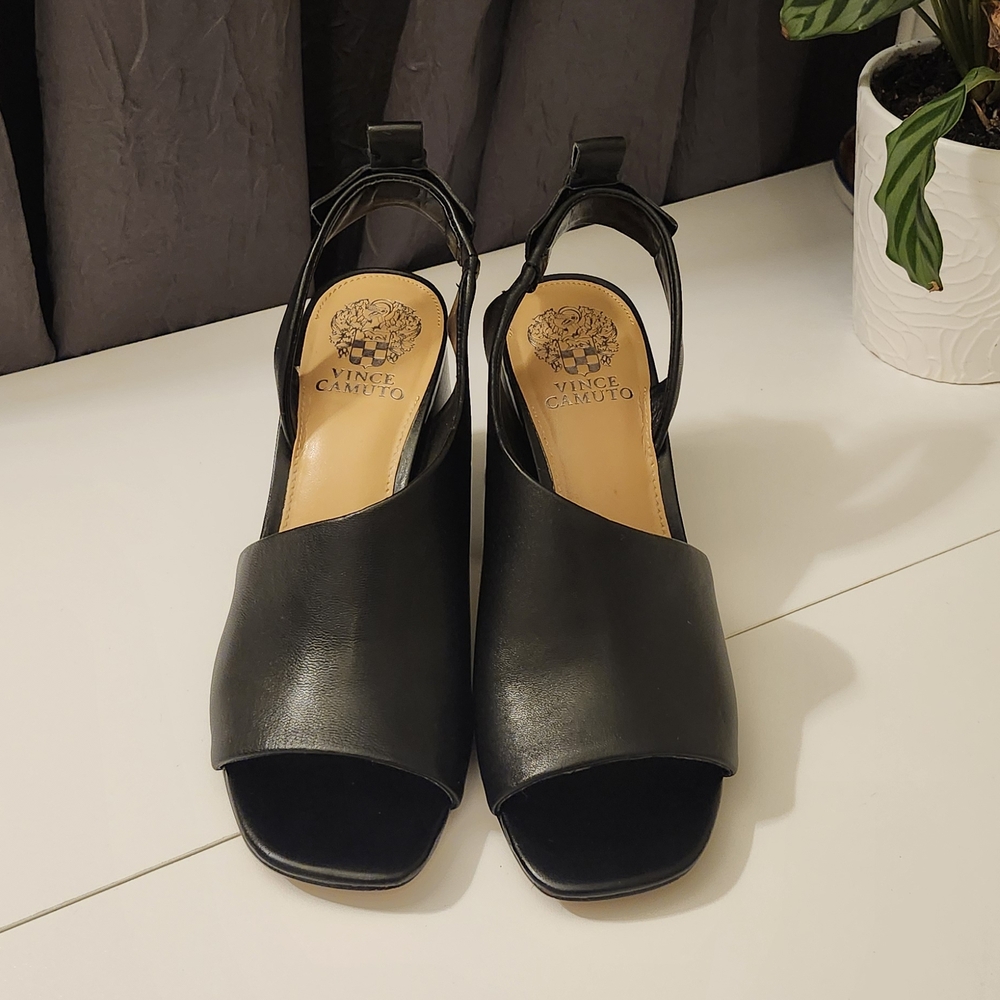 Vince Camuto Black Leather Heels